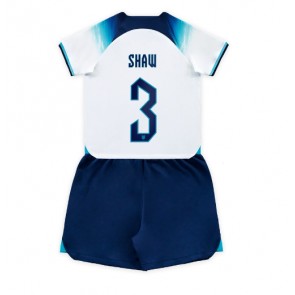 Anglie Luke Shaw #3 Dětské Domácí dres komplet MS 2022 Krátký Rukáv (+ trenýrky)